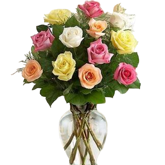 15 multi-colored roses | Flower Delivery Tver