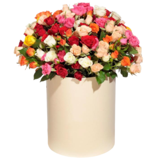 Mixed roses in a hatbox | Flower Delivery Tver